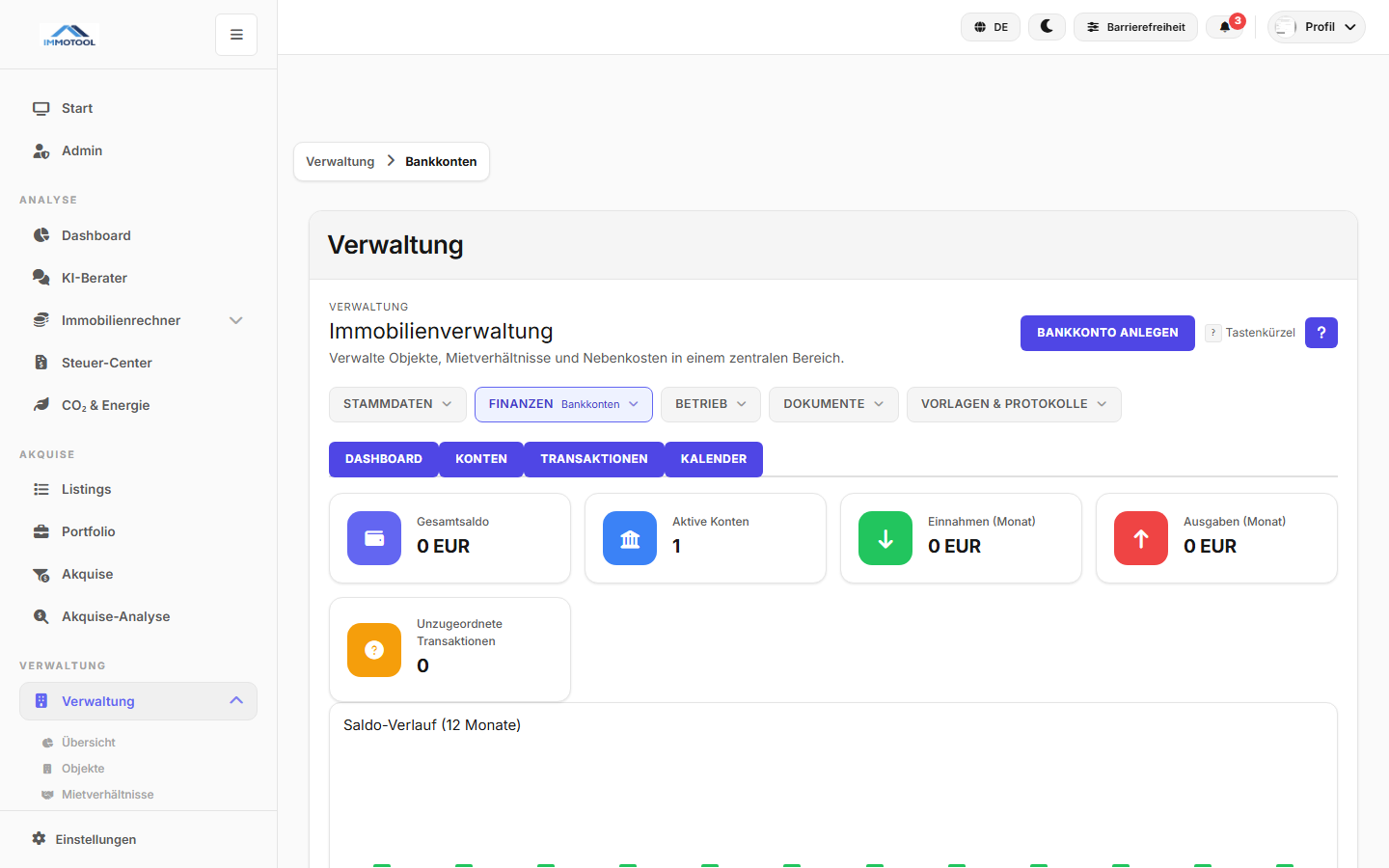 Bankkonten Dashboard