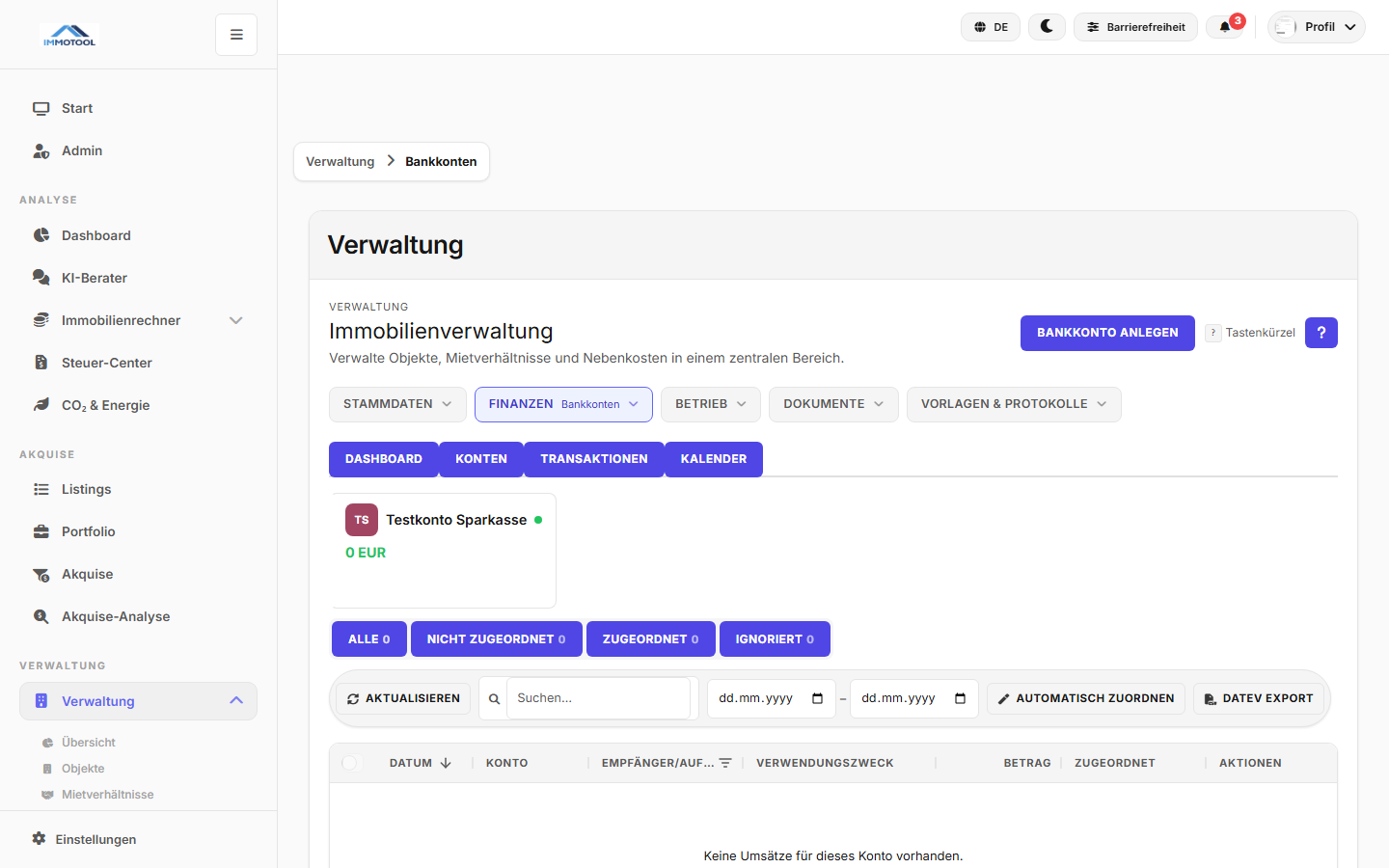 Bankkonten verwalten